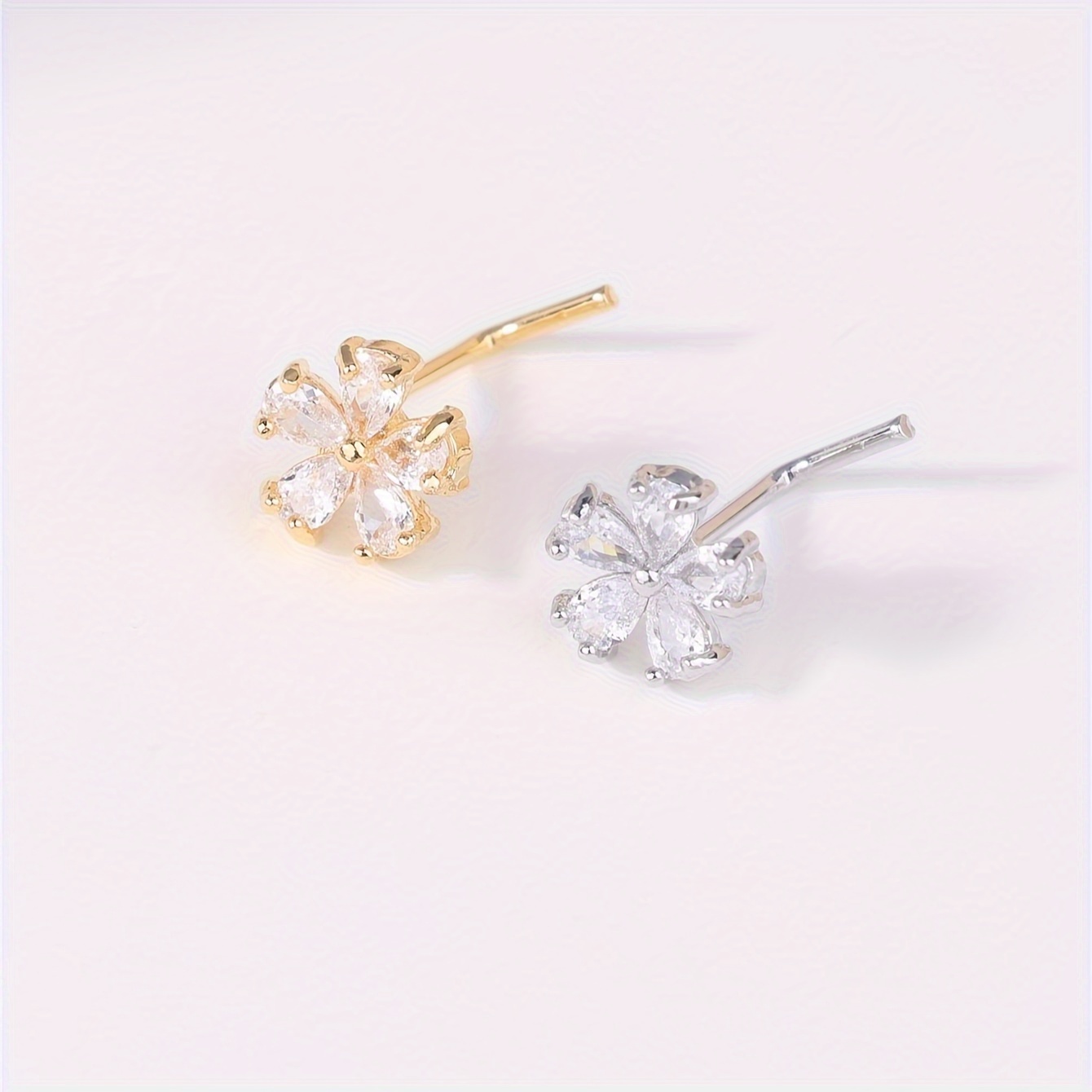 Women's Flower Nose Rings Studs, Hypoallergenic Jewelry